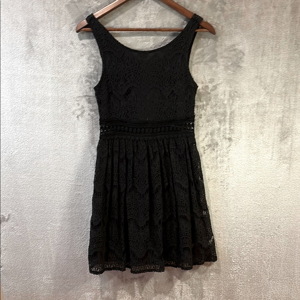 Whimsigoth Fairygoth Dark Romantic Witchcore Lace Overlay Dress Sz S